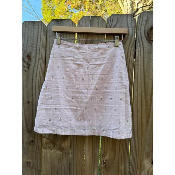 Blush Daisy Embroidered Mini Skirt Cottagecore S Pink Coquette - Picture 6 of 6
